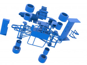 Supermodified front engine Winged race car V2 Scale 1 to 25 3D प्रिंट मॉडल