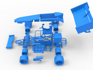Supermodified front engine Winged race car V2 Scale 1 to 25 3D प्रिंट मॉडल