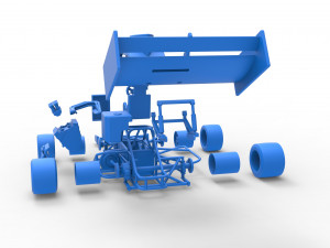 Supermodified front engine Winged race car V2 Scale 1 to 25 3D प्रिंट मॉडल