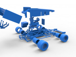 Supermodified front engine Winged race car V2 Scale 1 to 25 3D प्रिंट मॉडल