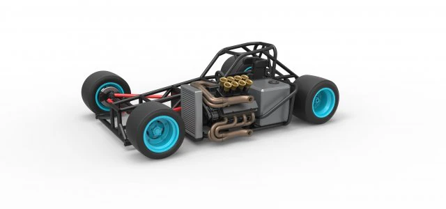 Supermodified front engine race car Base Version 2 Scale 1 to 25 3D Print Model .c4d .max .obj .3ds .fbx .stl .blend 