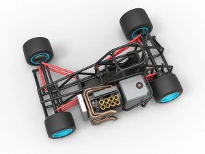 Supermodified front engine race car Base Version 2 Scale 1 to 25 3D Print Model