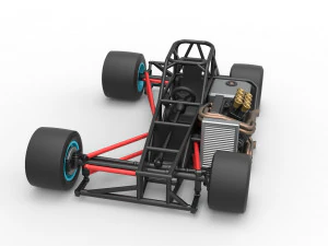 Supermodified front engine race car Base Version 2 Scale 1 to 25 3D Print Model