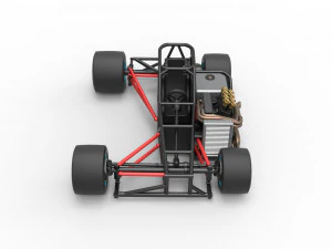 Supermodified front engine race car Base Version 2 Scale 1 to 25 3D Print Model
