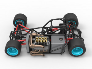 Supermodified front engine race car Base Version 2 Scale 1 to 25 Modello di stampa 3D