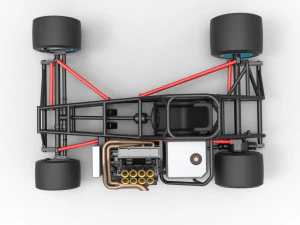 Supermodified front engine race car Base Version 2 Scale 1 to 25 3D Print Model
