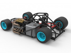 Supermodified front engine race car Base Version 2 Scale 1 to 25 Modello di stampa 3D