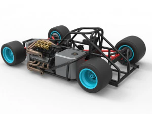 Supermodified front engine race car Base Version 2 Scale 1 to 25 3D Print Model