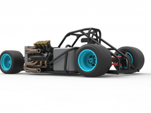 Supermodified front engine race car Base Version 2 Scale 1 to 25 Modello di stampa 3D