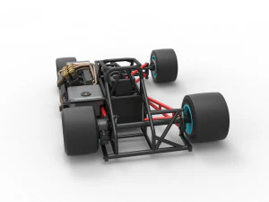Supermodified front engine race car Base Version 2 Scale 1 to 25 3D Print Model