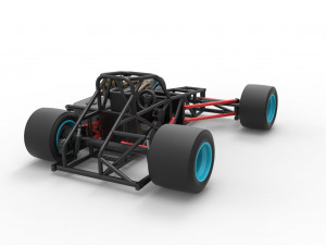 Supermodified front engine race car Base Version 2 Scale 1 to 25 Modello di stampa 3D