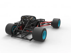 Supermodified front engine race car Base Version 2 Scale 1 to 25 3D Print Model