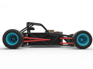 Supermodified front engine race car Base Version 2 Scale 1 to 25 3D Print Model