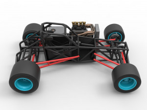 Supermodified front engine race car Base Version 2 Scale 1 to 25 Modello di stampa 3D