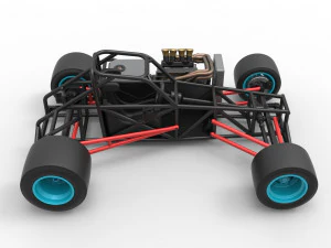 Supermodified front engine race car Base Version 2 Scale 1 to 25 3D Print Model