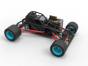 Supermodified front engine race car Base Version 2 Scale 1 to 25 3D Print Model