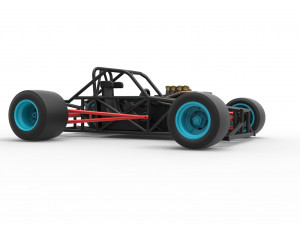 Supermodified front engine race car Base Version 2 Scale 1 to 25 Modello di stampa 3D