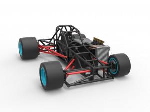 Supermodified front engine race car Base Version 2 Scale 1 to 25 Modello di stampa 3D