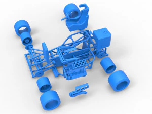 Supermodified front engine race car Base Version 2 Scale 1 to 25 3D Print Model