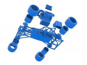 Supermodified front engine race car Base Version 2 Scale 1 to 25 Modello di stampa 3D