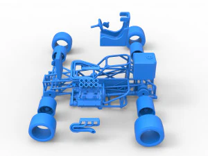 Supermodified front engine race car Base Version 2 Scale 1 to 25 3D Print Model