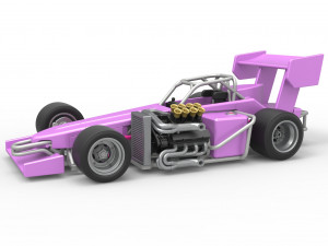 Supermodified front engine race car V2 Scale 1 to 25 Modelo de impresión 3D