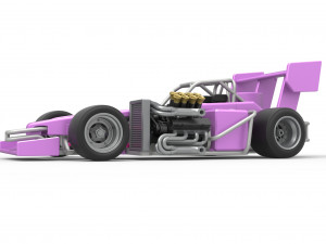 Supermodified front engine race car V2 Scale 1 to 25 3D-printmodel