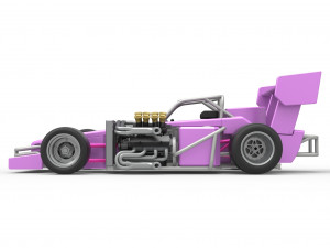 Supermodified front engine race car V2 Scale 1 to 25 3D-printmodel