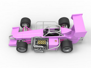 Supermodified front engine race car V2 Scale 1 to 25 3D-printmodel