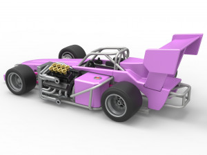 Supermodified front engine race car V2 Scale 1 to 25 3D-printmodel