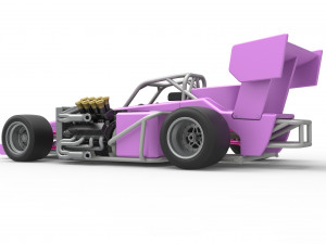 Supermodified front engine race car V2 Scale 1 to 25 3D-printmodel