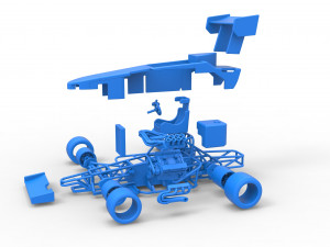 Supermodified front engine race car V2 Scale 1 to 25 3D-printmodel