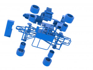 Supermodified front engine race car V2 Scale 1 to 25 3D-printmodel