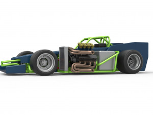 Supermodified front engine race car V3 Scale 1 to 25 3D Принт Модель
