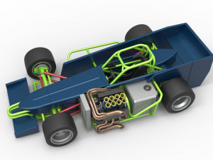 Supermodified front engine race car V3 Scale 1 to 25 3D Принт Модель