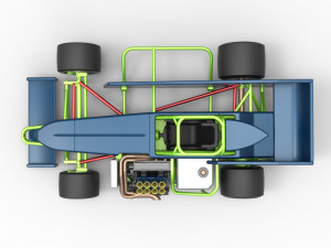 Supermodified front engine race car V3 Scale 1 to 25 3D Принт Модель