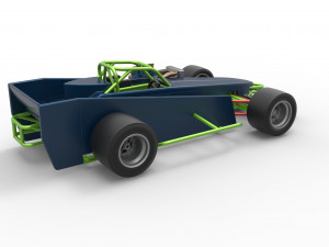 Supermodified front engine race car V3 Scale 1 to 25 3D Принт Модель