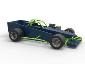 Supermodified front engine race car V3 Scale 1 to 25 3D Принт Модель