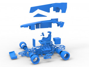Supermodified front engine race car V3 Scale 1 to 25 3D Принт Модель