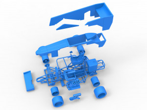 Supermodified front engine race car V3 Scale 1 to 25 3D Принт Модель
