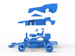 Supermodified front engine race car V3 Scale 1 to 25 3D Принт Модель