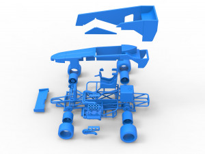Supermodified front engine race car V3 Scale 1 to 25 3D Принт Модель