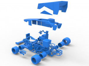 Supermodified front engine race car V3 Scale 1 to 25 3D Принт Модель