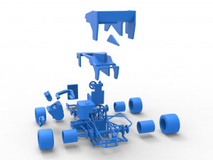 Supermodified front engine race car V3 Scale 1 to 25 3D Принт Модель