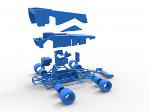 Supermodified front engine race car V3 Scale 1 to 25 3D Принт Модель