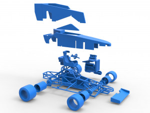 Supermodified front engine race car V3 Scale 1 to 25 3D Принт Модель