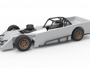 Small Block Supermodified race car Scale 1 to 25 Modelo de impresión 3D