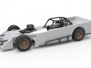 Small Block Supermodified race car Scale 1 to 25 3D Print Model
