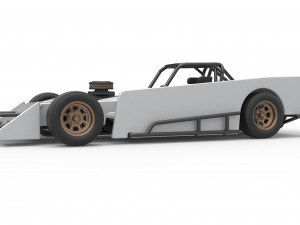 Small Block Supermodified race car Scale 1 to 25 Modelo de impresión 3D