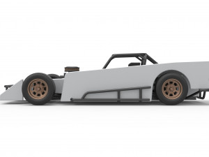 Small Block Supermodified race car Scale 1 to 25 Modelo de impresión 3D